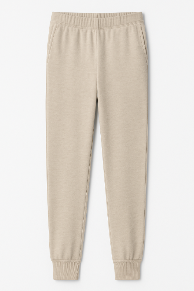 Beige sweatpants on a white background