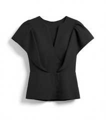 [871]GGMM    V-neck fashionable 2-piece women's black professional and sexy workwear outfit with flared pants