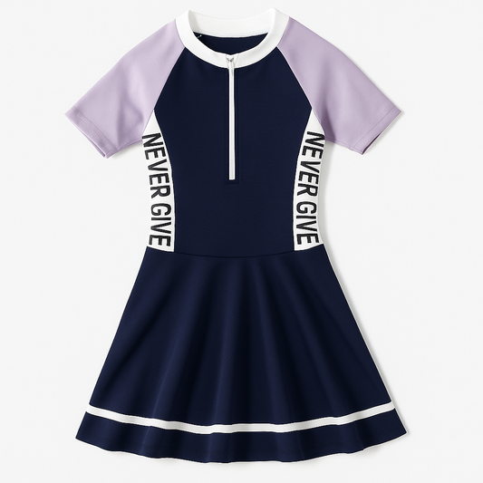 [046]MS Children's Swimsuit Girls Summer Small, Medium and Large Kidsren 2024 New Style Princess Swimsuit Baby One-Piece Quick-Drying Swimsuit