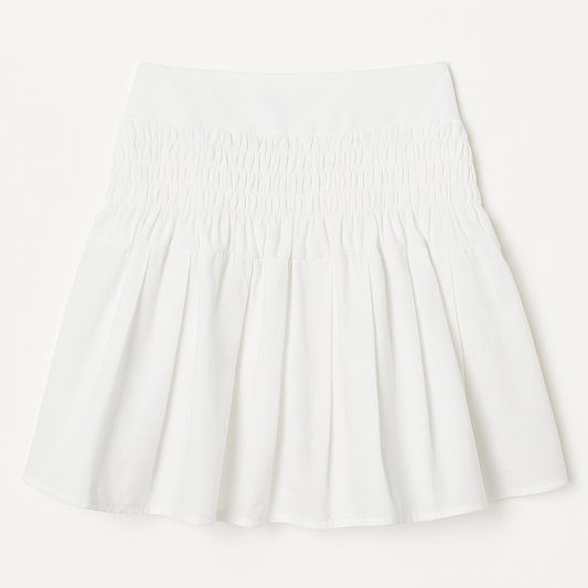 [051]MS Hollyii French Sweet High-Waisted Versatile A-Line Skirt 2025 Spring and Summer New Ruffled Hem Skirt
