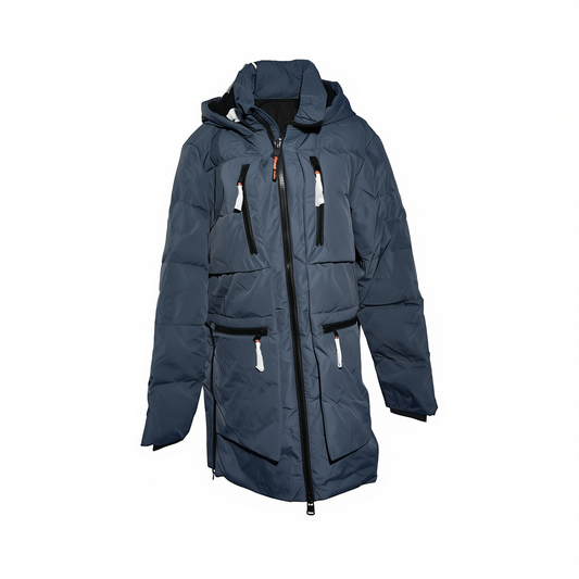 [966]GG    Classic Winter Men's Down Jacket with Hood and Large Pockets, Warm and Stylish