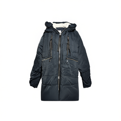 [222]GG    classic women's mid-length winter down jacket, thickened and warm with heat-retaining lining, stylish