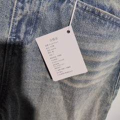 [524]G   Slight Vogue | Vintage Navy Loose Straight-Leg Commuter Washed Denim Pants in Notepad-Inspired Retro Design