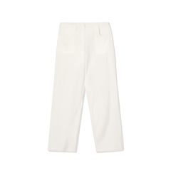 [005]G   WFYO Women's White Linen Ramie Wide-Leg Pants Summer Lightweight High-Waisted Drapey Old Money Style Straight Cotton-Linen Trousers