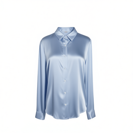[733]GG      Women's Shirt  100% Mulberry Silk Commuter Top Double-sided Wear