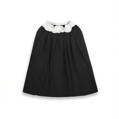 [654] PUKI [Tube top/skirt dual-purpose] Classic white rolled-edge umbrella skirt casual texture versatile long skirt