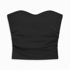 [114]GS Peach Homemade French One-Shoulder Slimming Shoulder-Baring Summer Women's Top