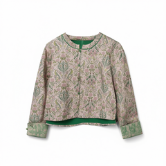 [101]G   [Carnival Price] High-end silk gold-thread Song brocade jacquard women's short jacket spring/autumn new casual loose new Chinese style national trend top