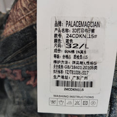[546]G   PALACEMAGICIAN AC3D digital print candy-stitch straight-leg curved-hem jeans 2006F/1981m