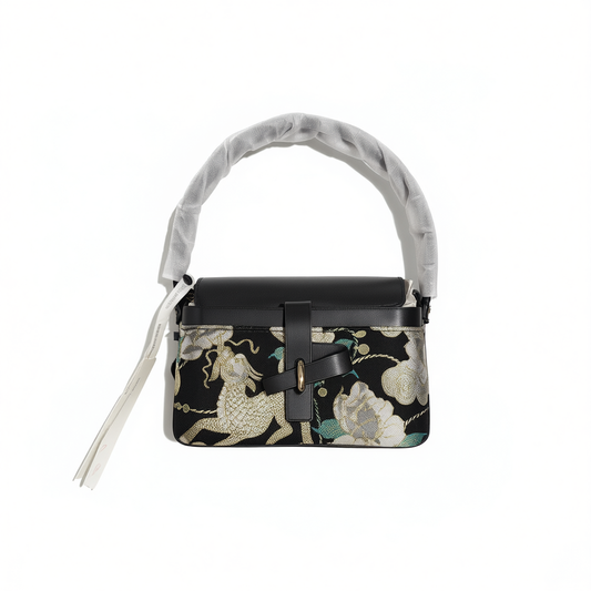 [253]GM    New Chinese Style Song Brocade Tiger Suppressing Five Poisons Handbag  National Style Niche Box Bag Cowhide Crossbody Bag