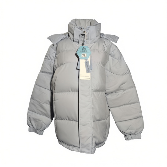 [504]GG    Autumn Winter Down Jacket Unisex Short Style Thickened Stand Collar Puffer Loose Fit Couple's Coat