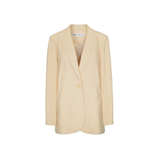 [730]GG      Warm & Flattering Soft Pastel Yellow Blazer for Women, Professional and Commuting Wear