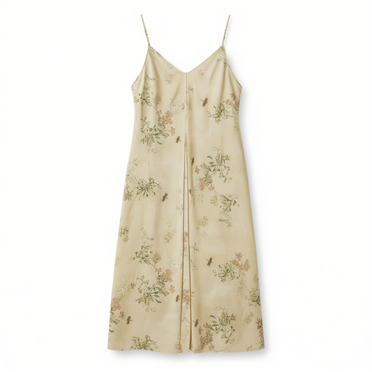 [491]NM   New Chinese Style Lazy Atmosphere Print Dress Women's Summer Resort Style A-line Large Hem Floral Dress