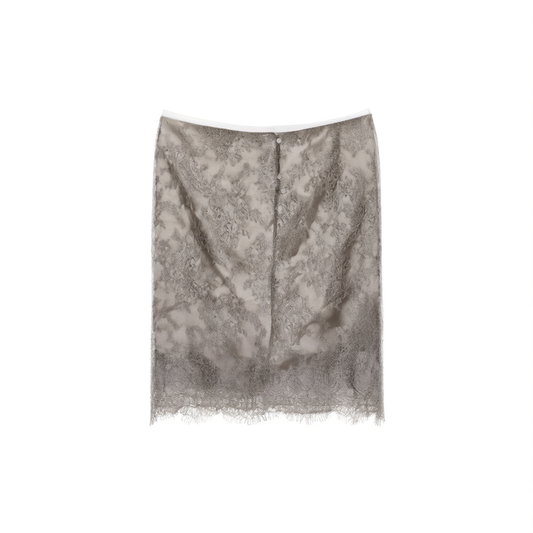 [838]GG      Heavyweight Hand-Cut Sheer Lace Skirt