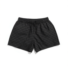 [846]G  [Carnival Price] COS Women s OS Casual Fit Cotton Shorts Black/Plaid 2025 Summer New Arrival 1271232004]