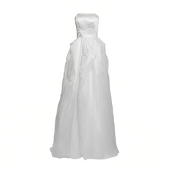 [730]G     Strapless light wedding gown, high-end elegance, white simple style, bride's engagement and wedding dress, perfect for welcoming and going out