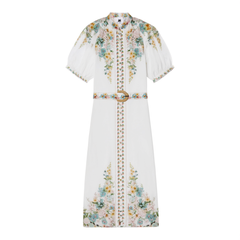 [618]GM   Brand Beach Resort Dress, Elegant French Style Ramie White Dress