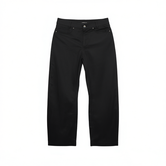 [969]GM  Imported 100% Fine Linen Relaxed Lazy Airy Crescent Knife Pants