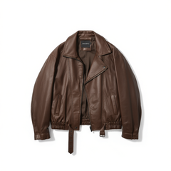 [096]G   JAYKY YANG [Millennium Revival] Y*L Vintage PU Leather Jacket Loose Slimming Biker Jacket Top
