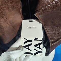 [096]G   JAYKY YANG [Millennium Revival] Y*L Vintage PU Leather Jacket Loose Slimming Biker Jacket Top