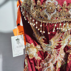 [491]G    Mingshang Sha "Beauty Drunk" Chinese-style Heavy Work Toast Dress New High-end Embroidered Bride Wedding Engagement Dress