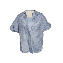 [916]G    AIVEI Xinhe Aiwei Summer New Dopamine Age-Reducing Sweet Girl Bubble-Sleeve Chiffon Shirt R0360002