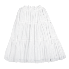 [172]GG     Summer New Romantic Tea Break Elegant Mid-length Rhinestone Chiffon Skirt