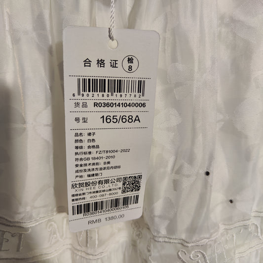 [172]GG     Summer New Romantic Tea Break Elegant Mid-length Rhinestone Chiffon Skirt
