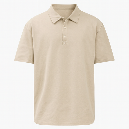 [147]GS  BGYO American Casual Textured Short-Sleeve Polo Shirt Men's Oversized Crew Neck Heavyweight 260g Premium T-Shirt Summer
