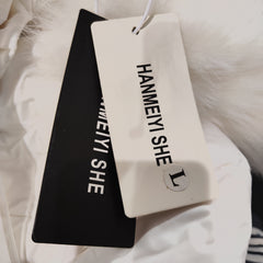 [088]G   Detachable Real Fox Fur Hooded Waist Cinching Down Jacket for Women 205 White Duck Down Short Jacket Co