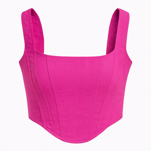 [147]MS Premium Foreign Trade Brand AURET@ 30% Linen High-End Minimalist French Style Generous Collar Fishbone Bodice Top