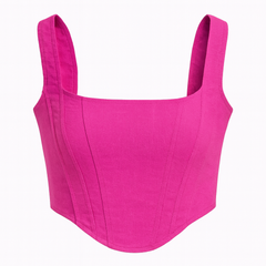[147]MS Premium Foreign Trade Brand AURET@ 30% Linen High-End Minimalist French Style Generous Collar Fishbone Bodice Top