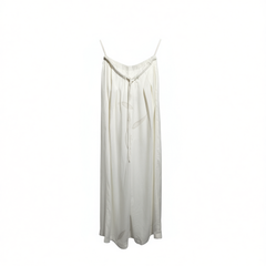 [306]G    ACHI Dayachi White Tencel Linen Wide-leg Casual Pants for Women Breathable Draping Drawstring Long Pants