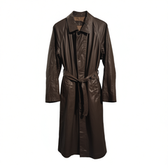 [035]MM    Matte Coated Tape-sealed Padded Belted Oversized Trench Coat for Women 431F6022
