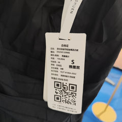 [180]G   [Sale Price] Shuen All-Cotton Stripe V-Neck Single-Button Loose Hooded Maxi Dress  Drawstring Elegant-Ink Black Short-Sleeve Summer Dress