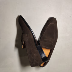 [670]GM    Premium Genuine Suede Leather Loafers with Cowhide Lining, British-Style Casual Men's Slip-On Shoes