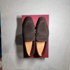 [670]GM    Premium Genuine Suede Leather Loafers with Cowhide Lining, British-Style Casual Men's Slip-On Shoes