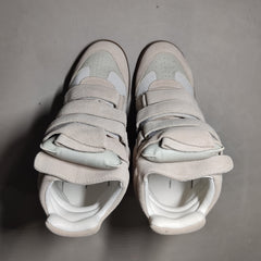 [130]GM   Women's Platform Insert High-Top Colorblock Round-Toe Flat Casual Shoes for Autumn and Winter, with Velcro Closure