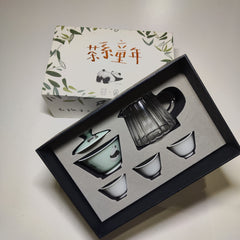 [131]M Fushanxu & Taoxi Chuan Art Museum Co-branded Gift Box - Tea Childhood Tea Set, Panda Lid Bowl and Mini Gongdao
