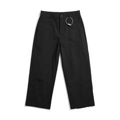 [754]G    [Light Elegance for the Workplace] CHICJOJO Women's Casual Pants,   Summer Navy Straight-Leg Ankle-Length Commuter Pants