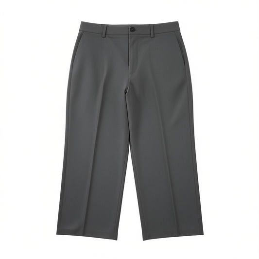 [010]GM    Women's Pants  Summer Navy Straight Slim Casual Commuter Cropped Pants