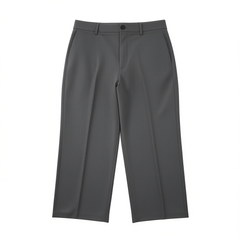 [010]GM    Women's Pants  Summer Navy Straight Slim Casual Commuter Cropped Pants