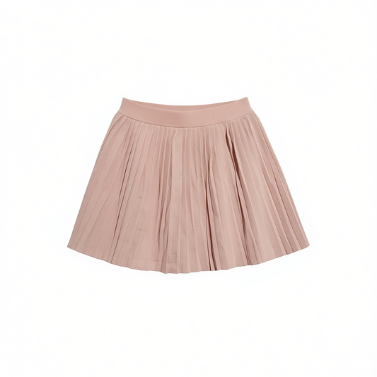 [361]G   MandyZ French-style lush pink A-line half skirt women shimmering spring summer style short plication skirt