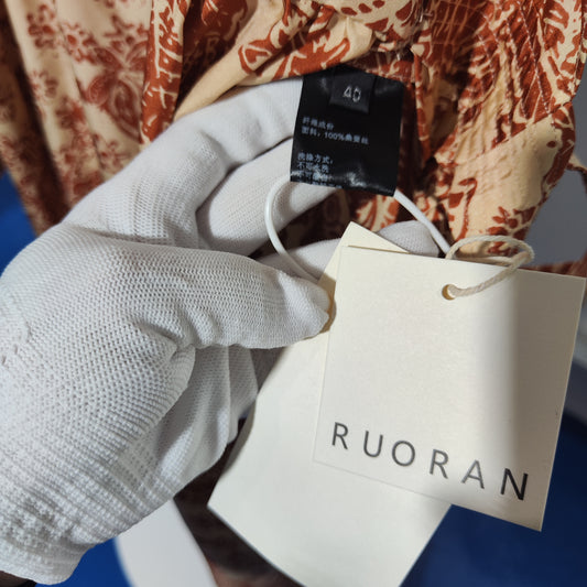 [402]G   RUORAN Spring and Summer Resort Style Old Money Style 100% Silk Elegant and Sophisticated Dress