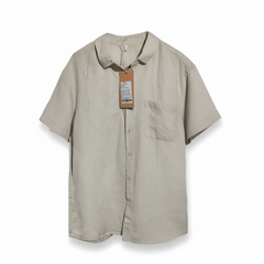 [920] Men's Linen Suit: Long-Sleeved Casual Loose Cotton-Linen Shirt and Pants Set, Thin Summer Style, White, for Spring and Autumn