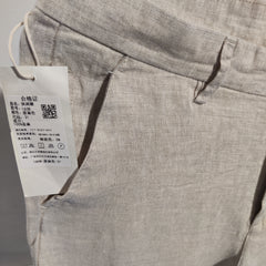 [920] Men's Linen Suit: Long-Sleeved Casual Loose Cotton-Linen Shirt and Pants Set, Thin Summer Style, White, for Spring and Autumn