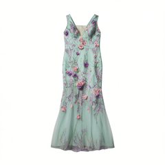 [731]GM   Luxurious Evening Gown with Halter Design, Ideal for Banquets and Coming-of-Age Ceremonies, Featuring a Lightweight Tulle Mermaid Silhouette for Brides-to-Be on Their Wedding Morning