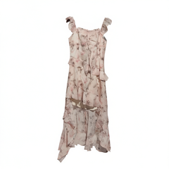 [090]G   Q Nv Jia Floral Butterfly Garden Party / French Irregular Photogenic Maxi Dress  Atmosphere Floral Dress