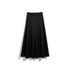 [264]GM   High-Waisted A-Line Satin Skirt Minimalist Elegant Long Skirt with High-End Spring Feel