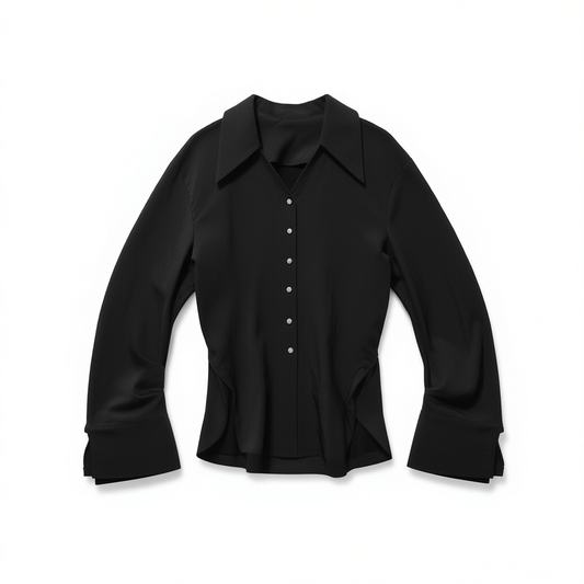 [221]G   Wuyi Huanxiang x Chen Taitai CHENTAITAI Long Sleeve Tailored Fit Point Collar Shirt